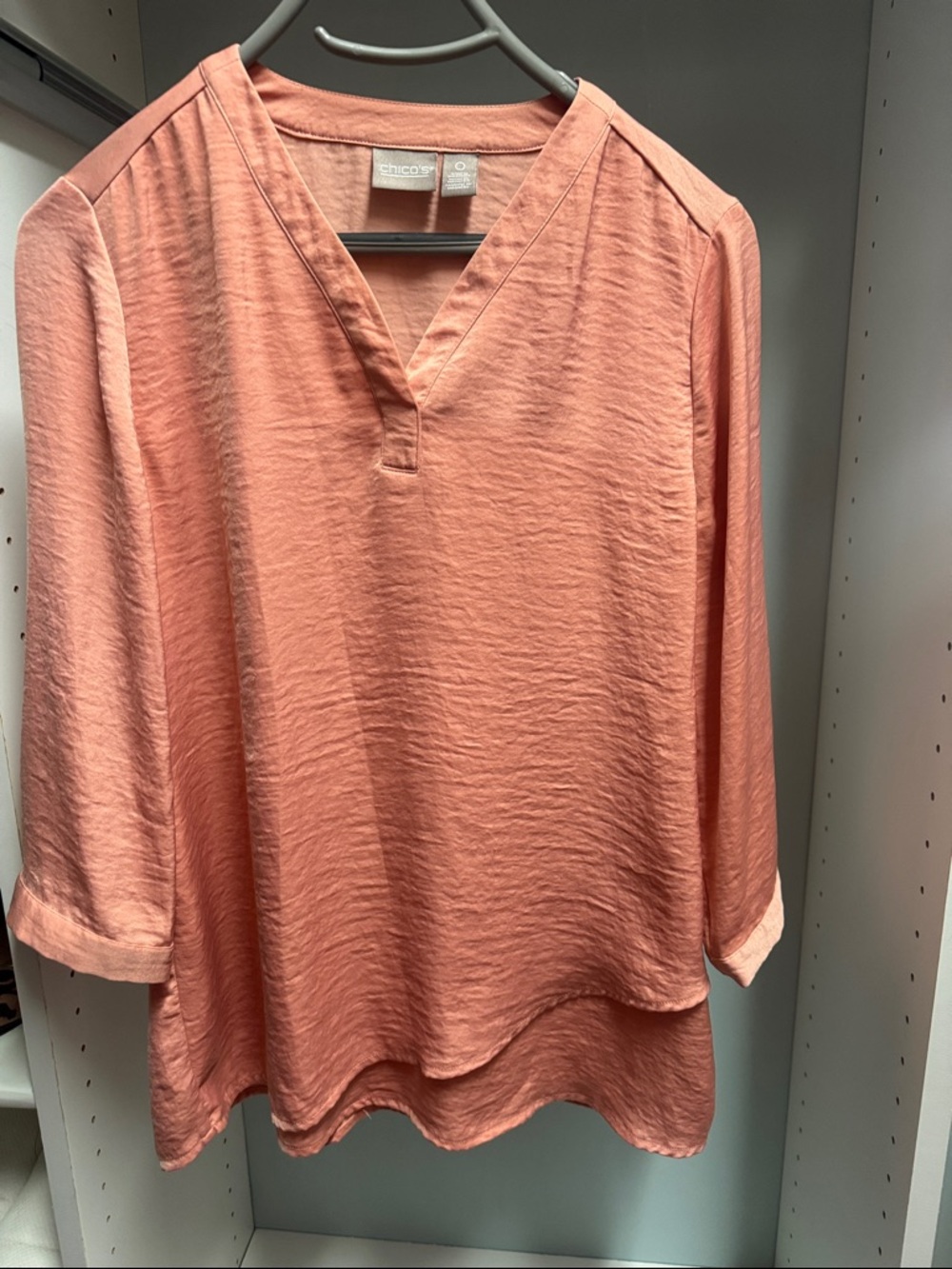 Chico's Coral Tunic with V-Neck